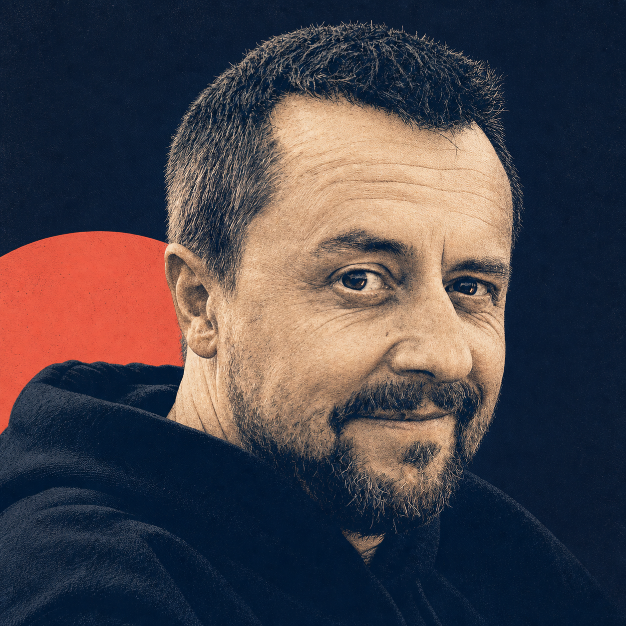 Stylised portrait of James Kavanagh